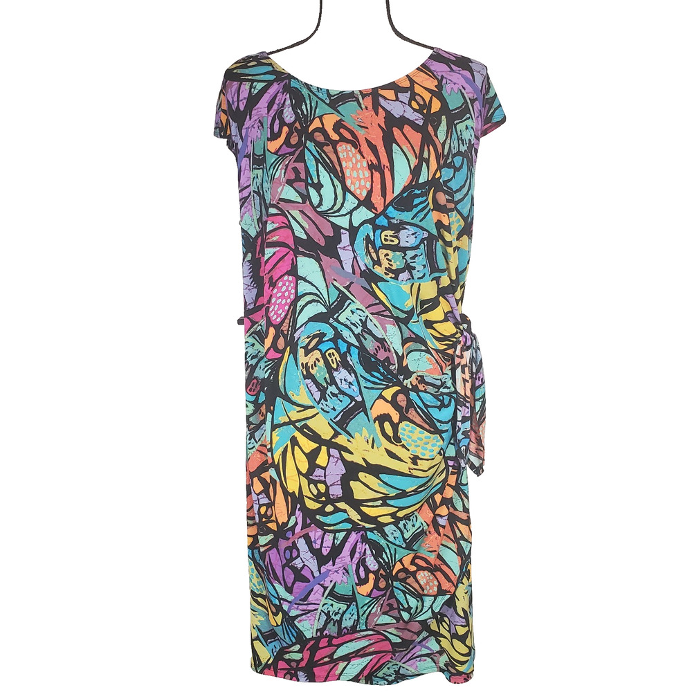 Laura Plus Batik Side Knot Shift Dress Size 14 EUC
